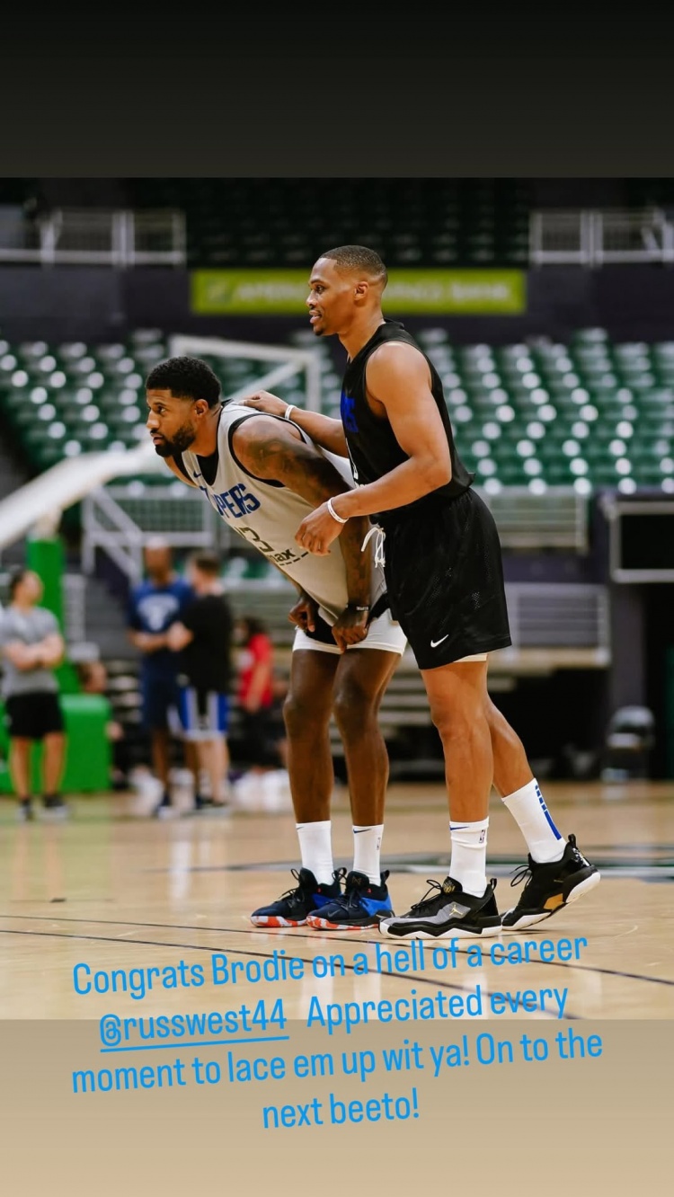 威少结束18年NBA生涯 乔治社媒晒图致敬